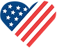 Bandeira dos EUA em forma de coração
