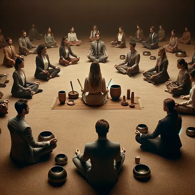 DALL·E 2024-03-28 17.03.54 - In a calm setting filled with earthy and dark browns, a sound