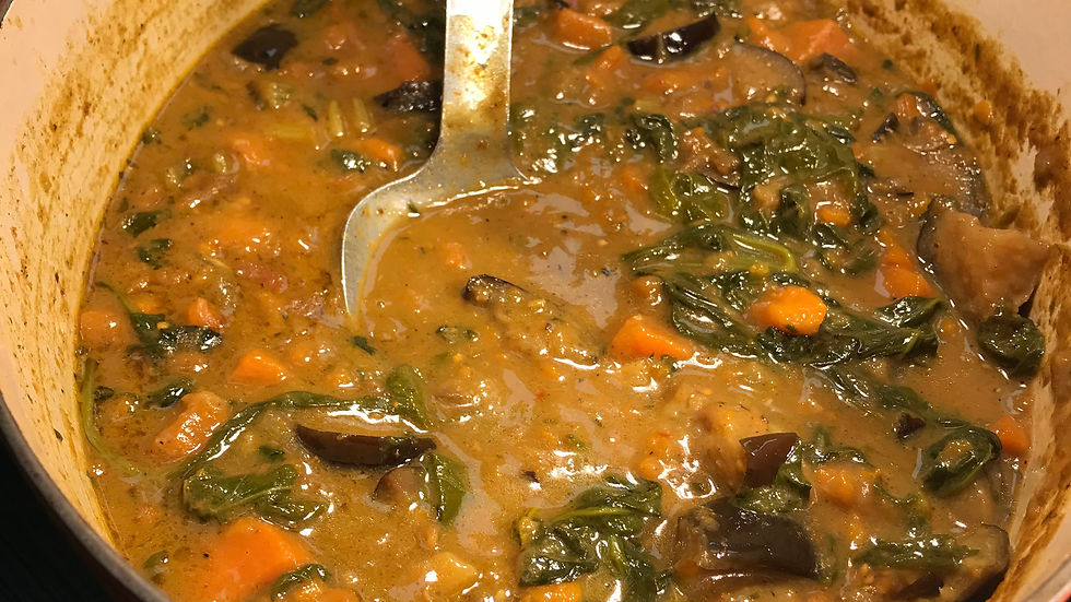 Vegan Caribbean vegetable stew with rich spices