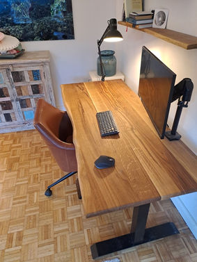 höhenverstellbarer Schreibtisch Eiche