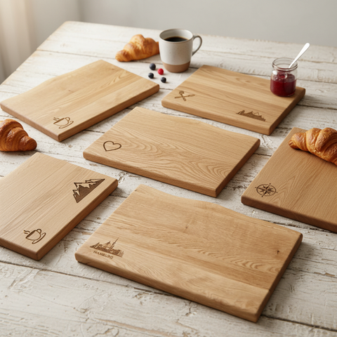Frühstücksbrett Gravur Eiche