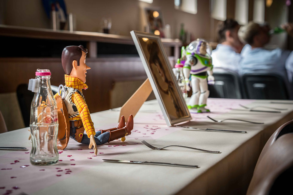 Disney thema's op elke tafel (feestzaal Taverne Wilgenhof Duffel)