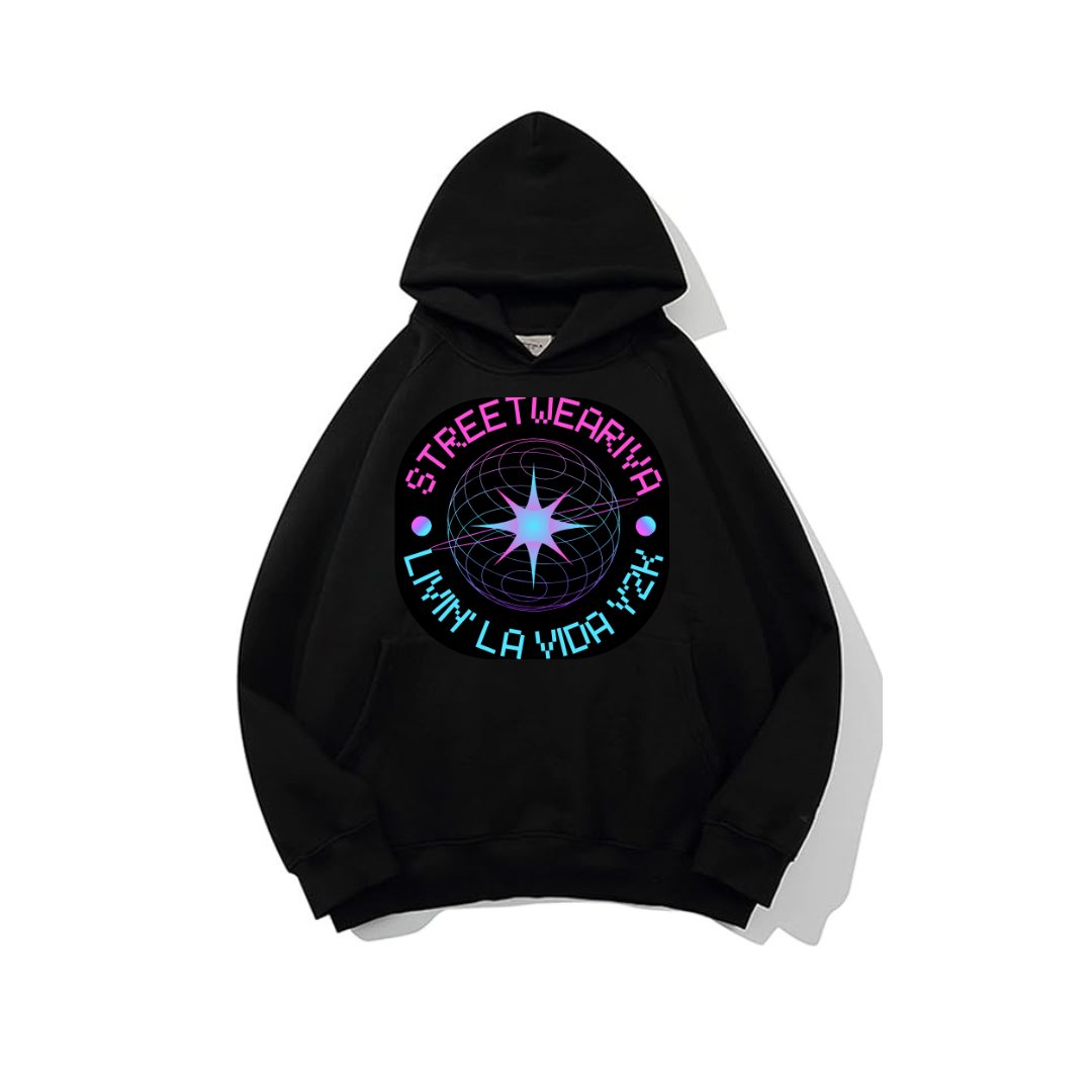 Y2k Graphic Streetweariva Black Hoodie