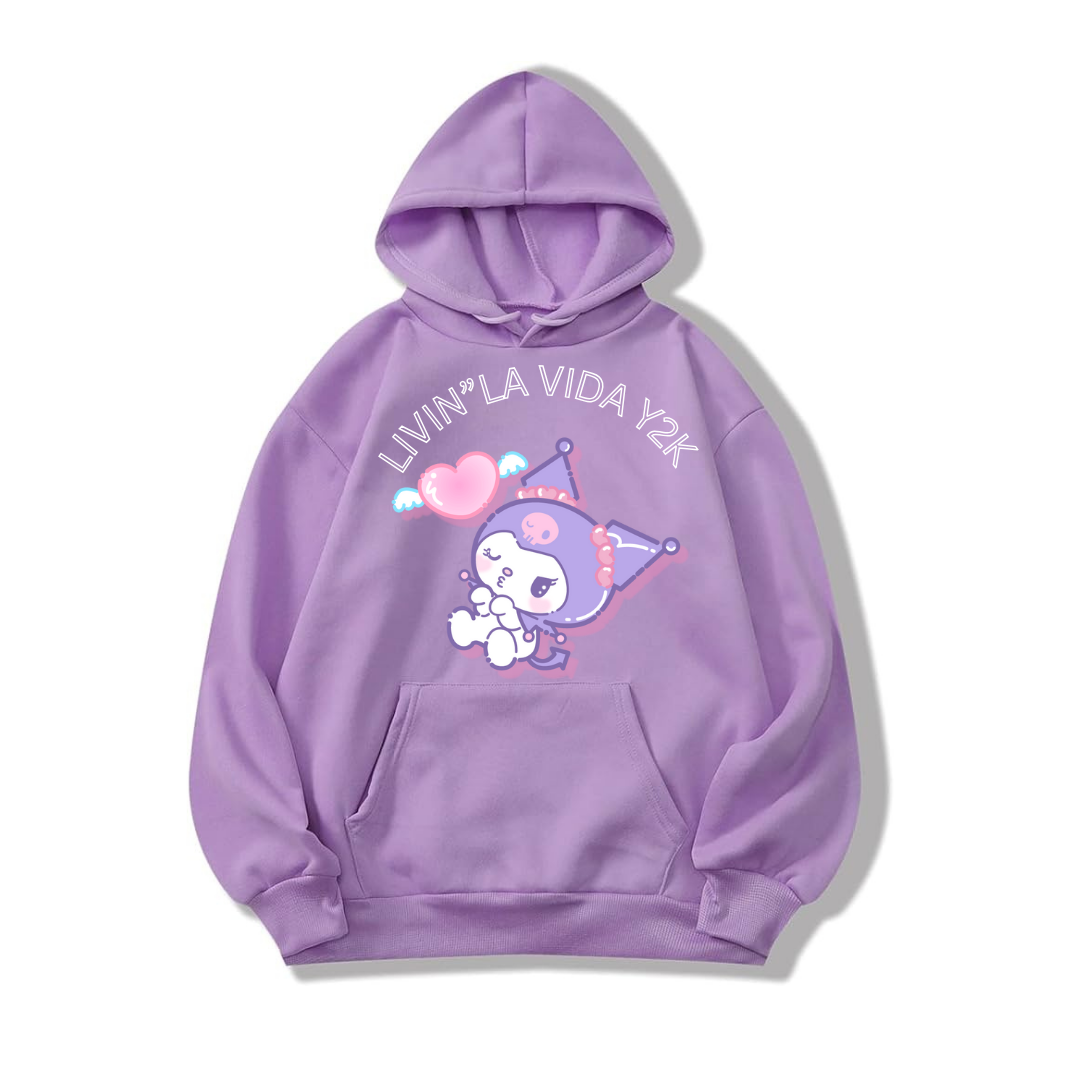 Y2k Streetweariva Kuromi Baby Purple Hoodie