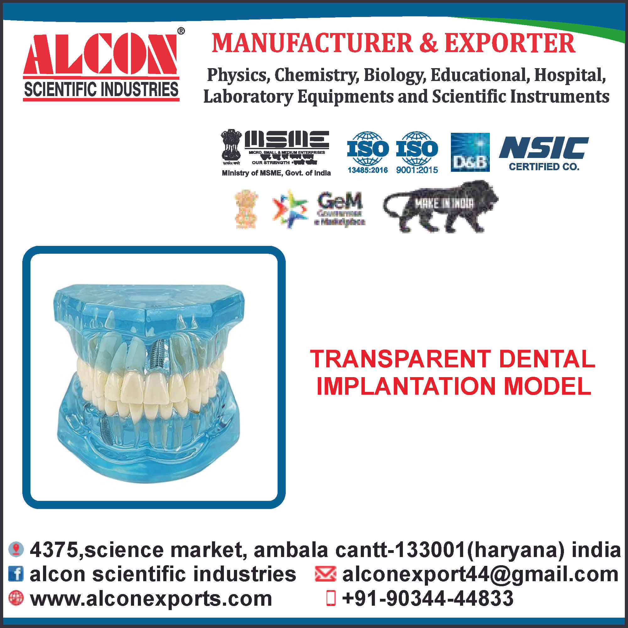 Transparent Dental Implantation Model
