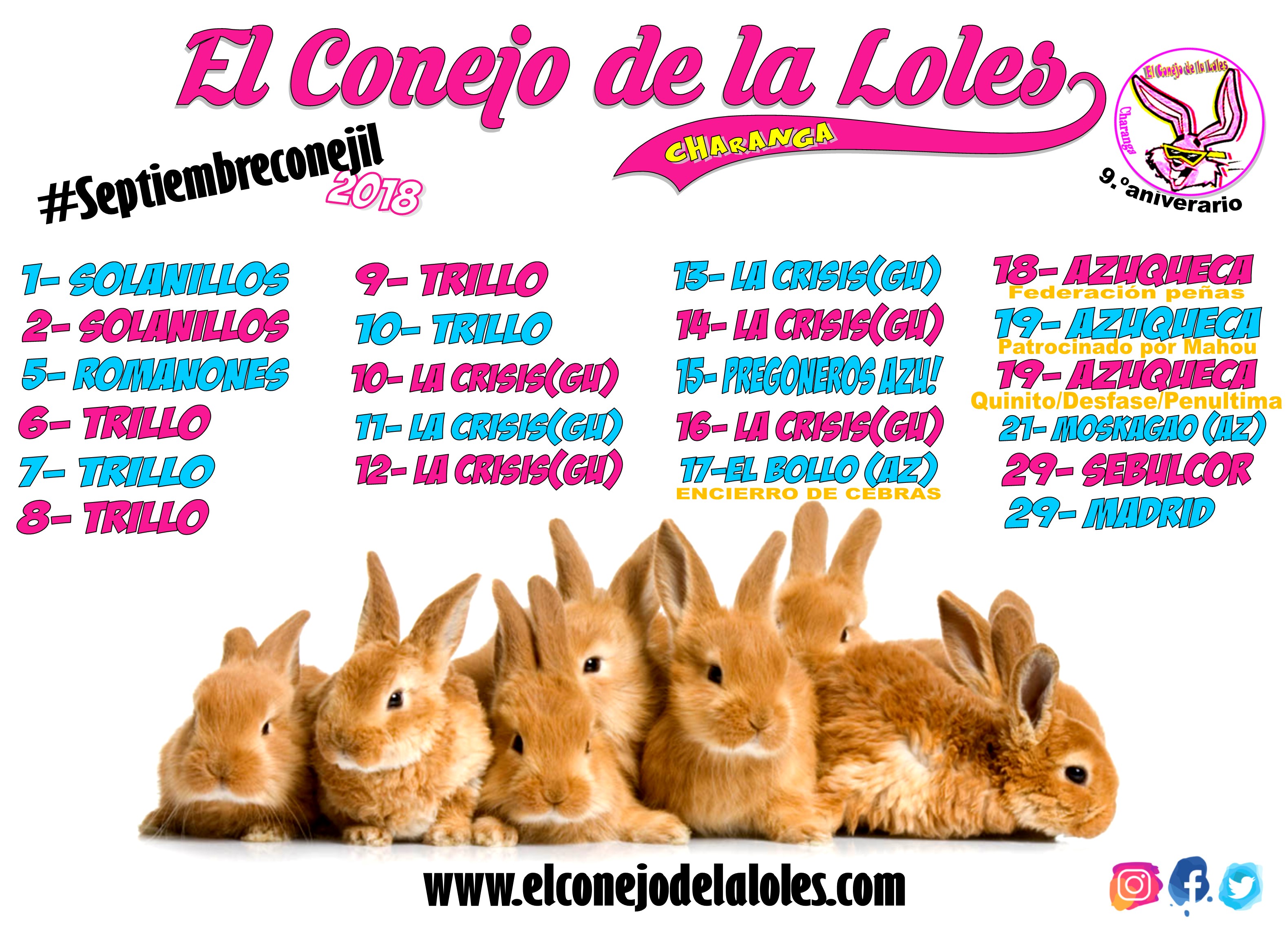 cartel septiembre conejil 2018