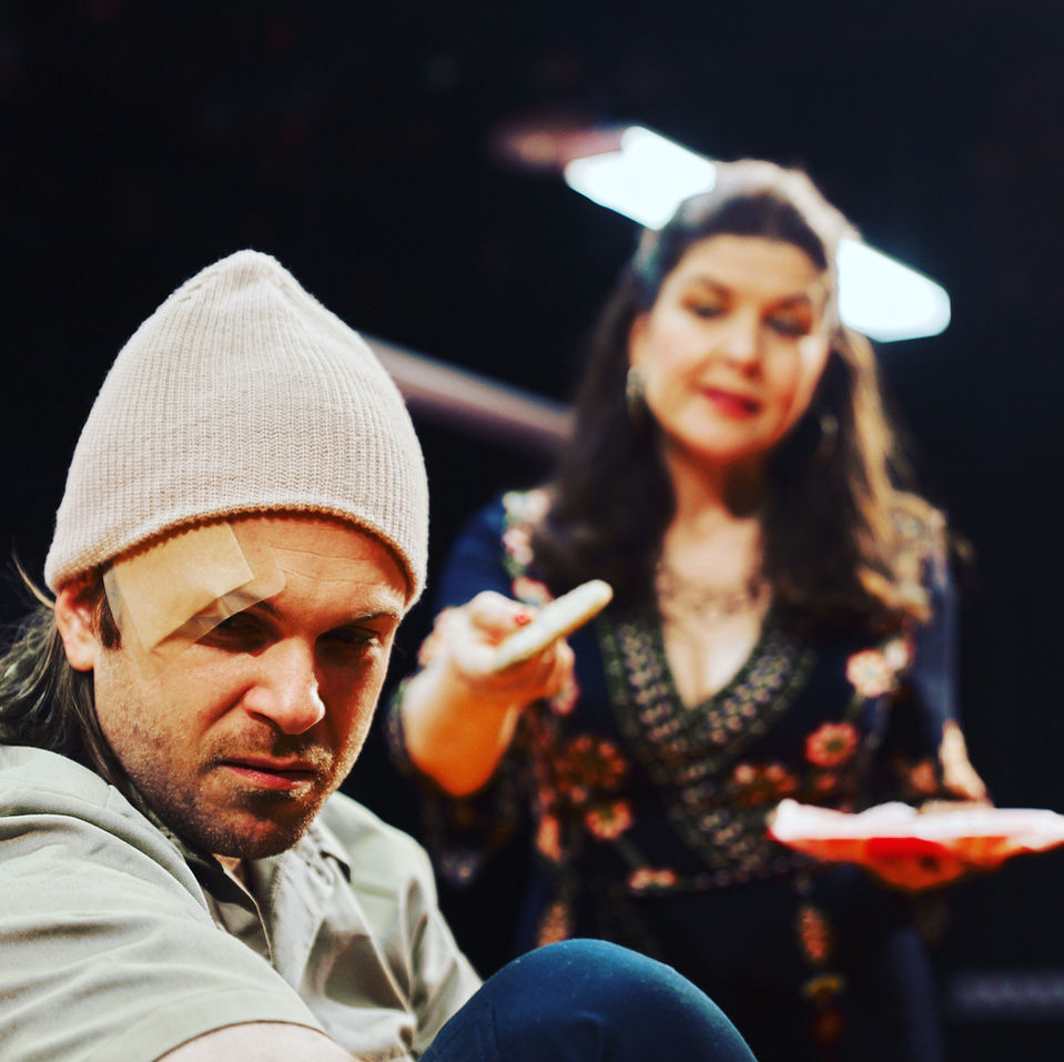 On set for BETWEEN THE BARS