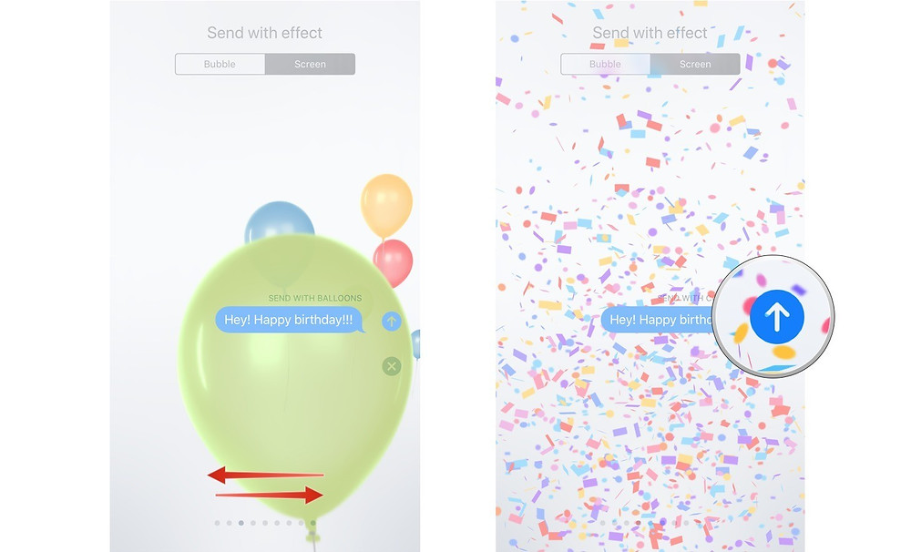Send effects imessage iphone apple adoptaphone