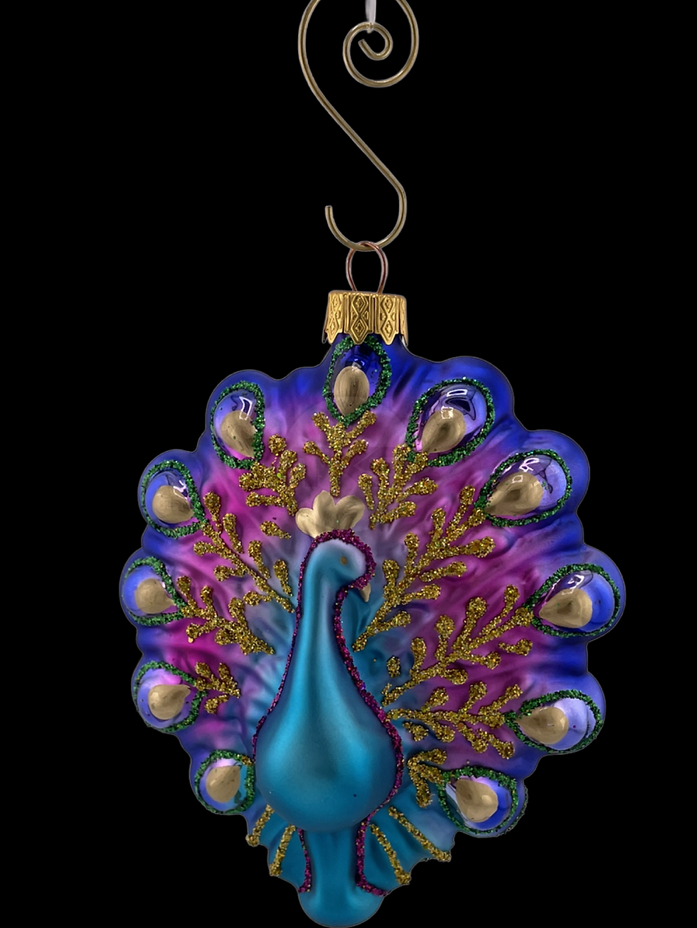 Thumbnail: Peacock Plumes Glass Ornament