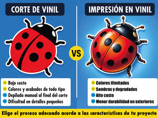 Corte de vinil vs impresión en vinil