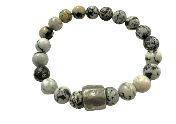Monochrome Mosaic Bead Bracelet