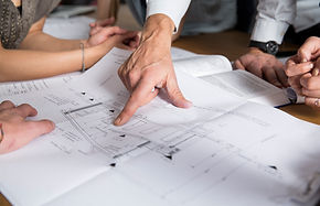 Image of people discussion design drawings