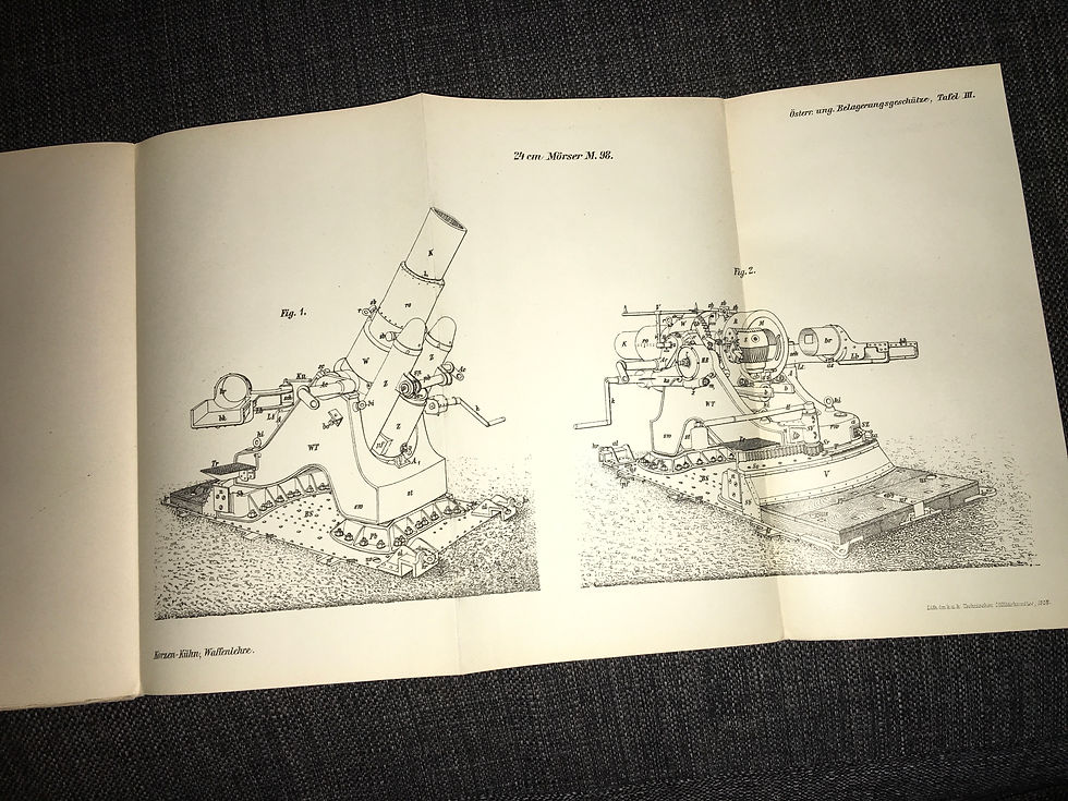 Miniatyrbild: Waffenlehre tryckt 1906 om belägringskanoner