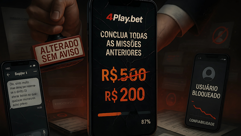 4Play.Bet altera prêmios de missões sem aviso e bloqueia usuários que reclamam