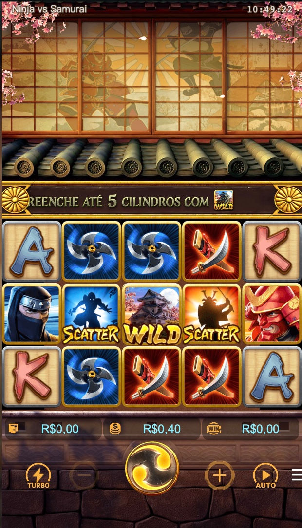 Tela do jogo Ninja vs Samurai