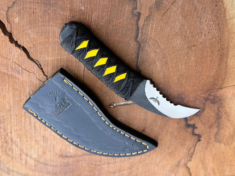 Thumbnail: Pivia Moon Pikal and Elvia style Hybrid  SERRATED HOOK DOWN Knife with choice