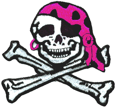 Pirate girl cut out patch