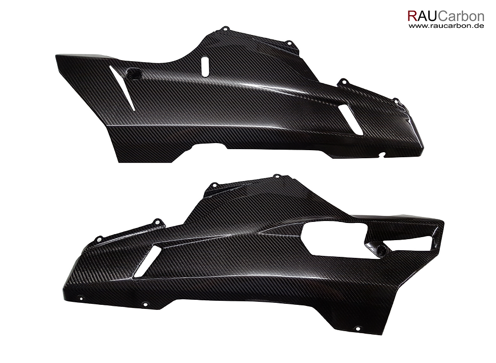 Prepreg‑Carbon Bugverkleidung rechts und links für Ducati 848/1098/1198 in Köper‑Webart, klar beschichtet