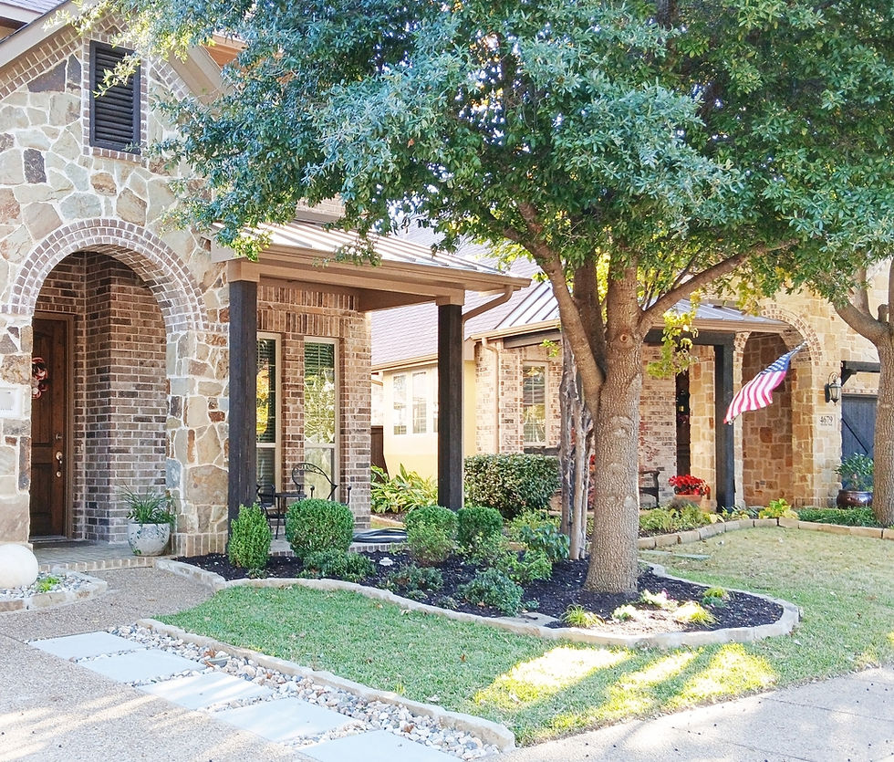 small front yard landscaping Grapevine TX after redesign