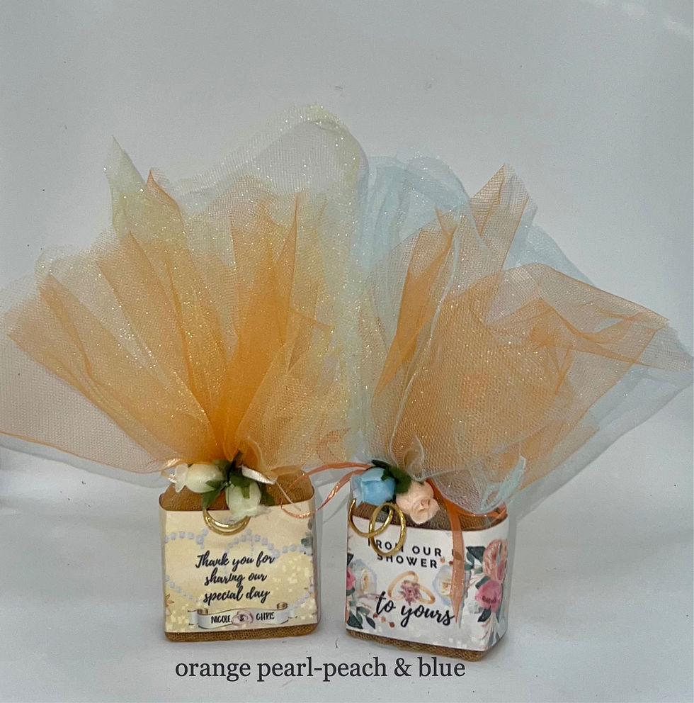 Thumbnail: Organic handcrafted wedding soap favors with decorative netting