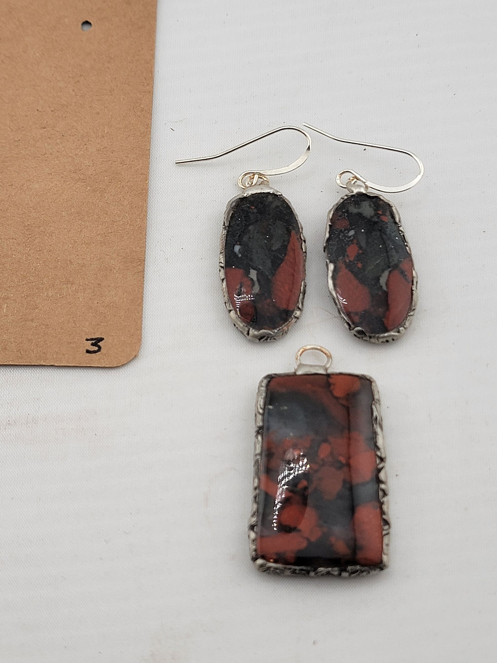 Thumbnail: Red Jasper Earring & Necklace Set