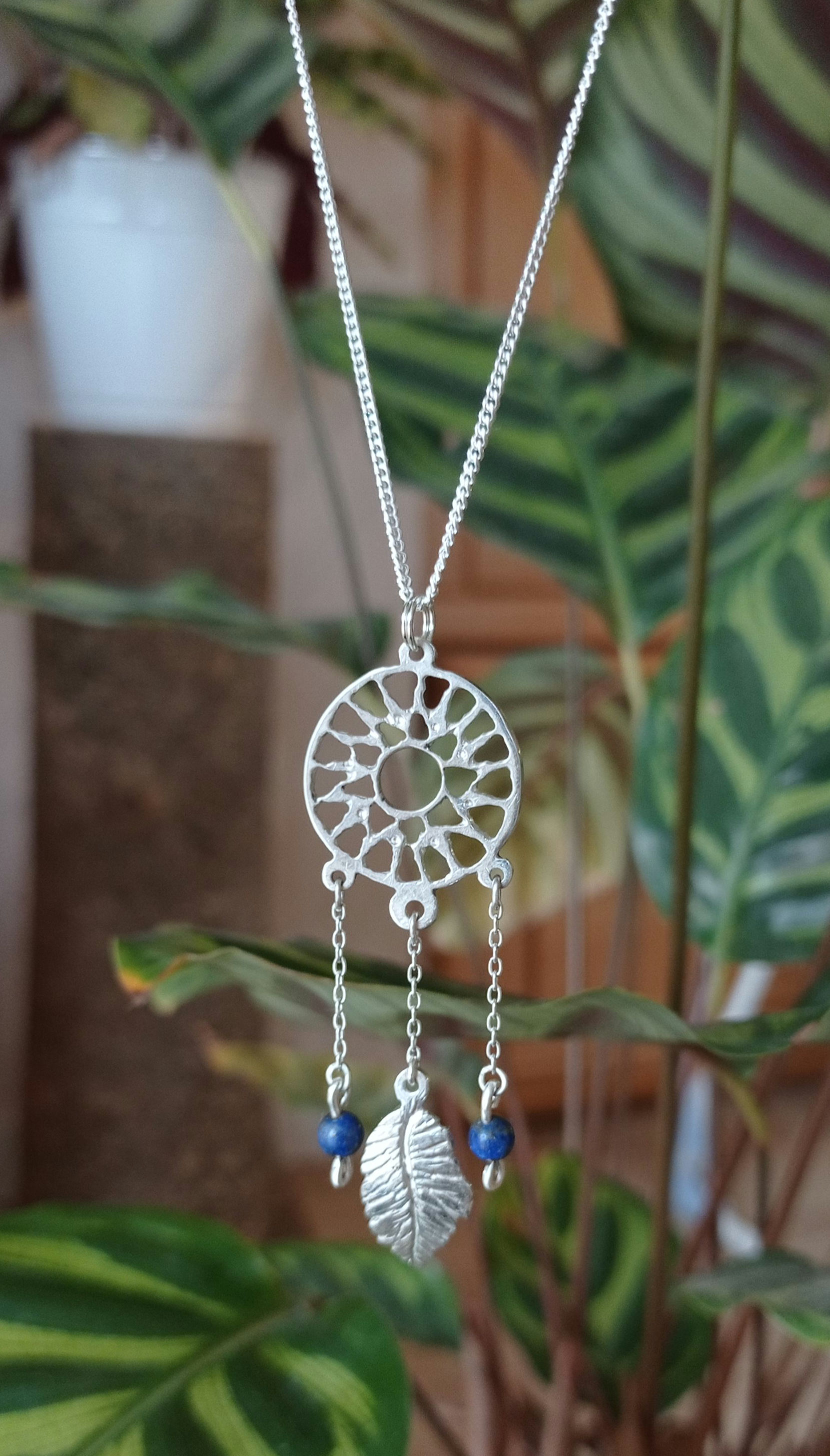 Attrape rêves argent 950 et lapis lazulis