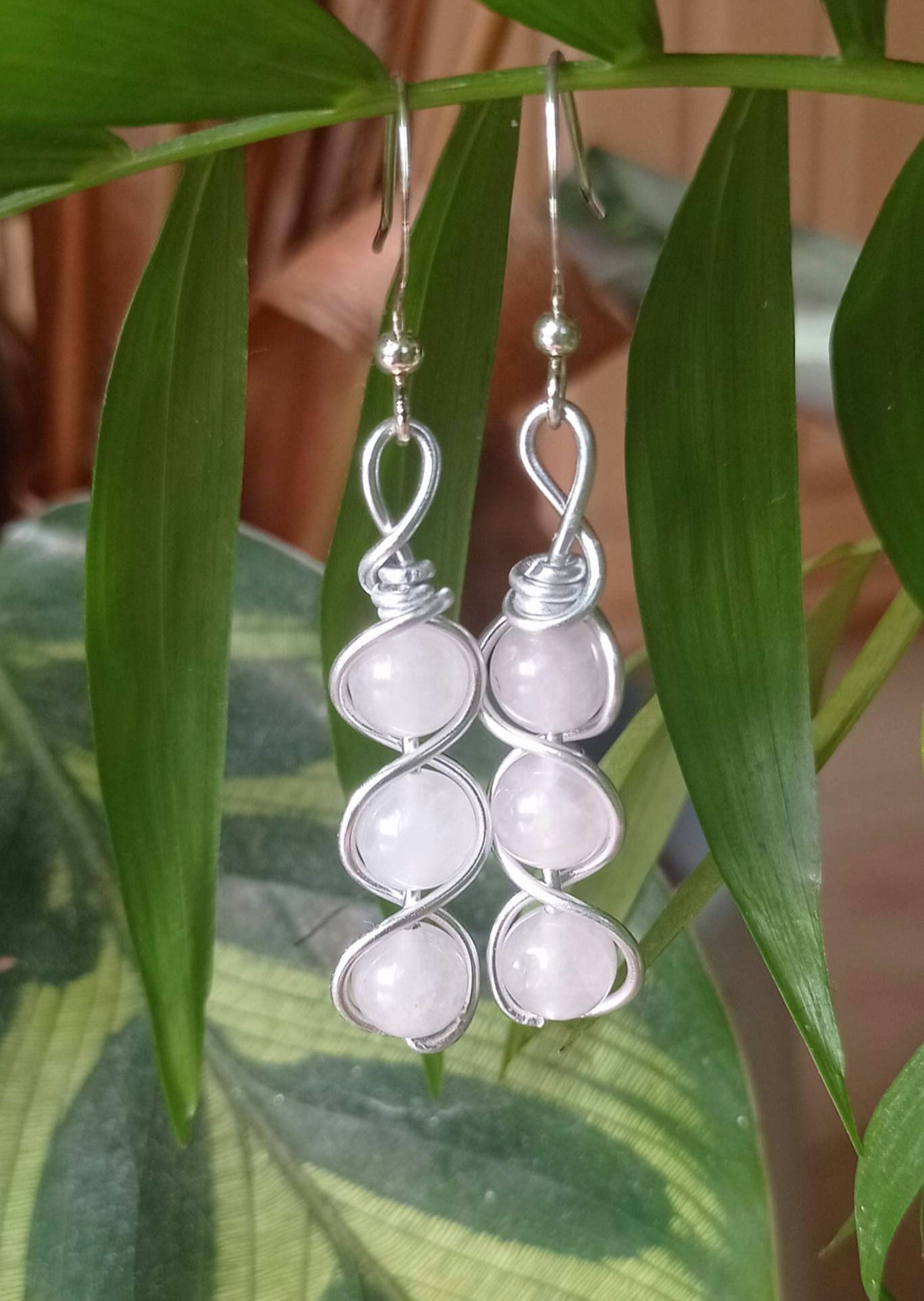 Boucles d'oreilles quartz rose