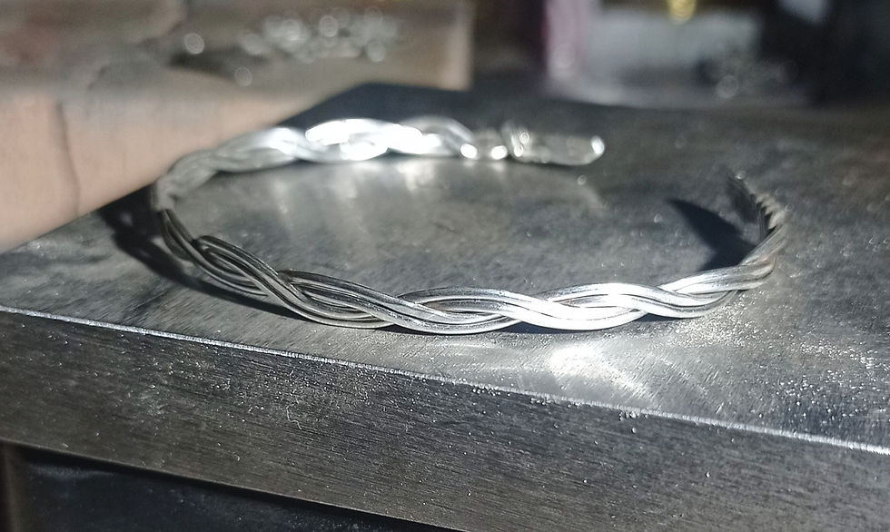 Miniature : Manchette tressée argent 950