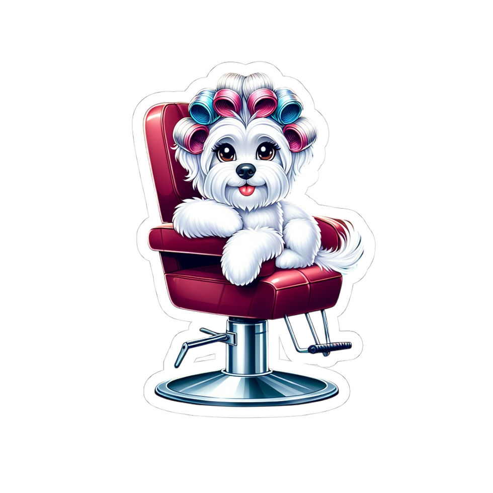 Sticker - Maltese Dog Salon Moment