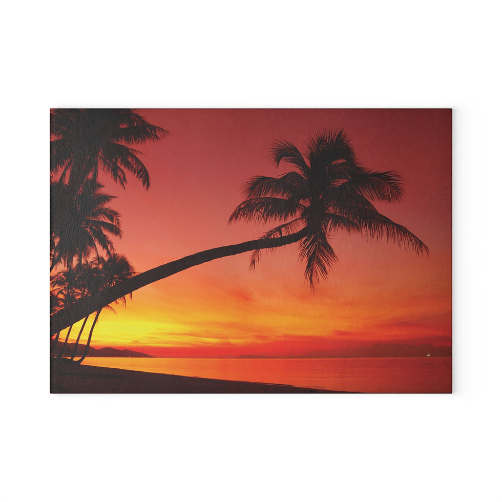 Sunset-  Glass Cutting Board