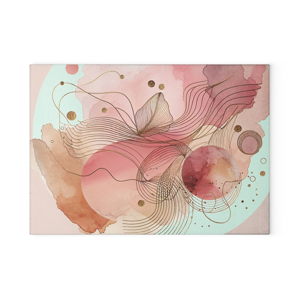 Tan with splatters- Glass Cutting Board