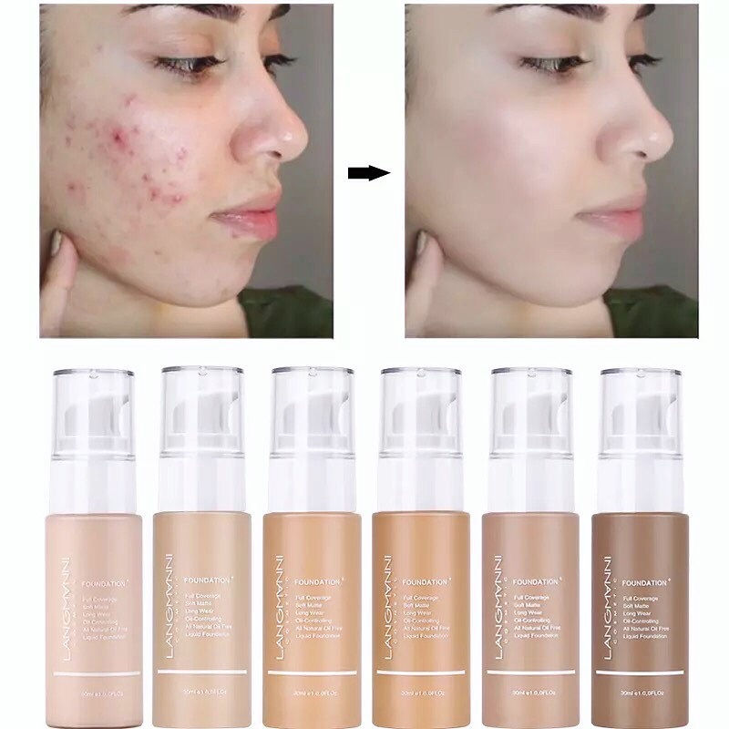 Thumbnail: Langmanni 30ml Liquid Foundation Soft Matte Concealer 