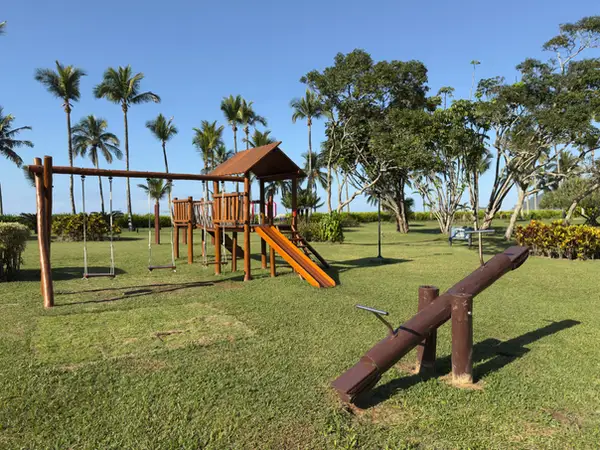 Jardim compartilhado (PI) do Módulo 03 da Riviera de São Lourenço, usado pelo Edifício Sunshine
