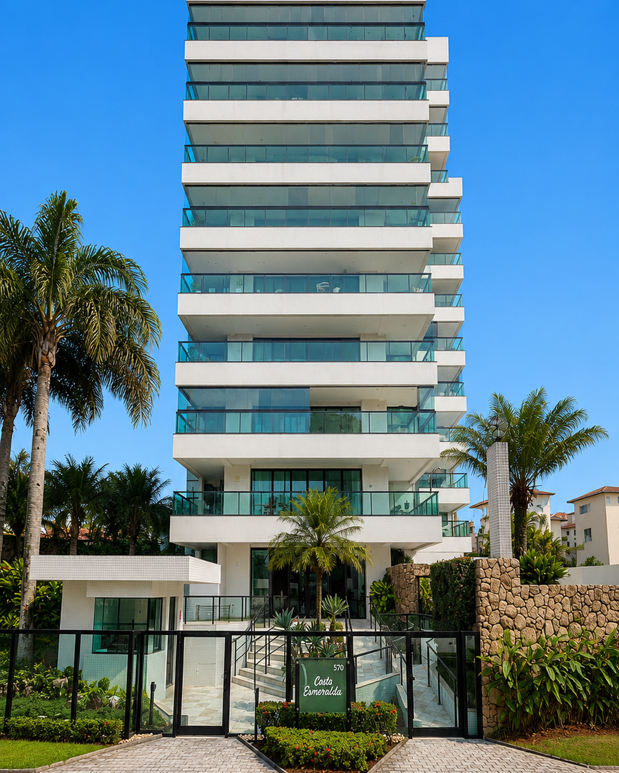 Fachada do Edifício Costa Esmeralda, Módulo 03, Riviera de São Lourenço, Bertioga
