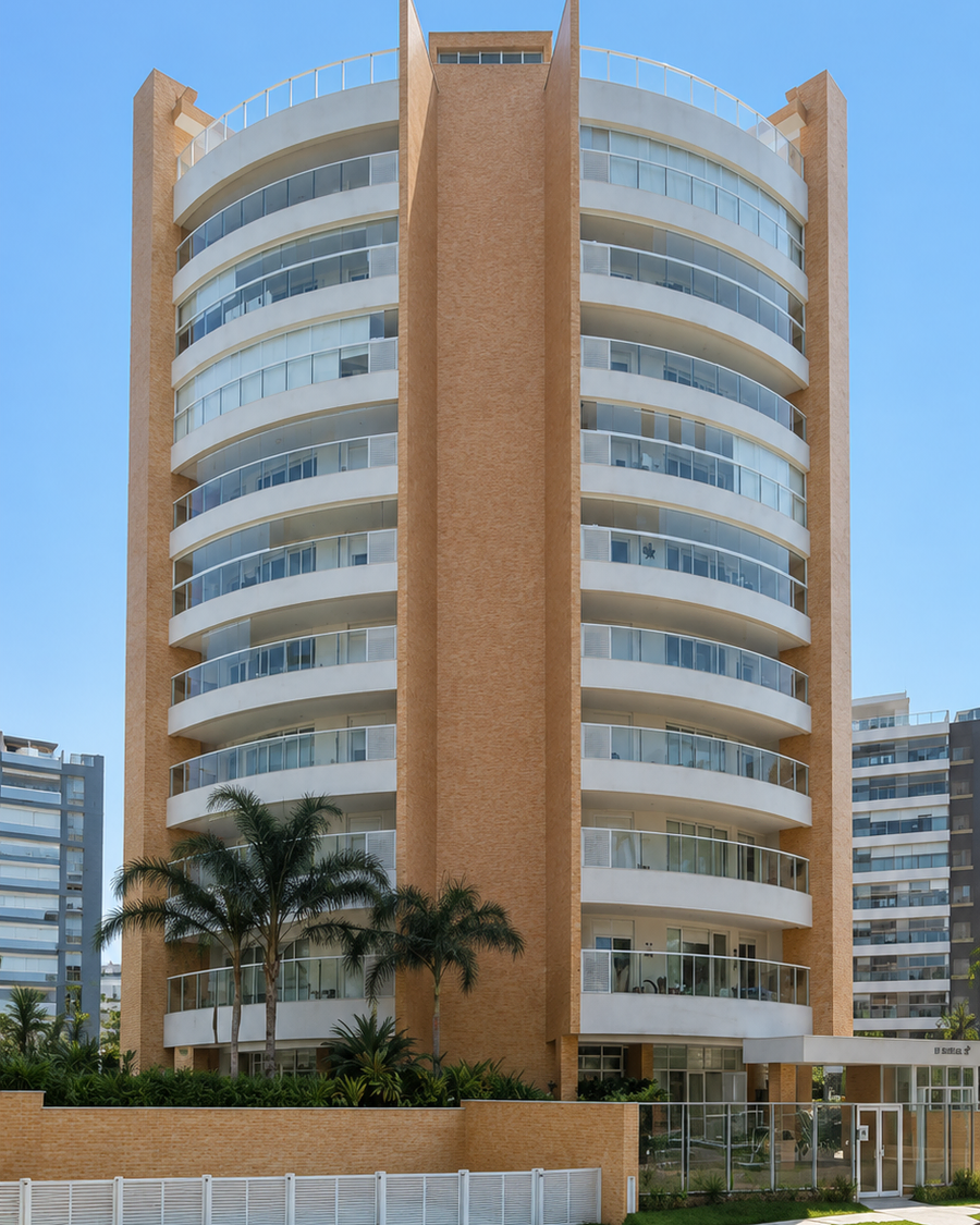 Fachada do Edifício Riviera Flat, Módulo 03, Riviera de São Lourenço, Bertioga