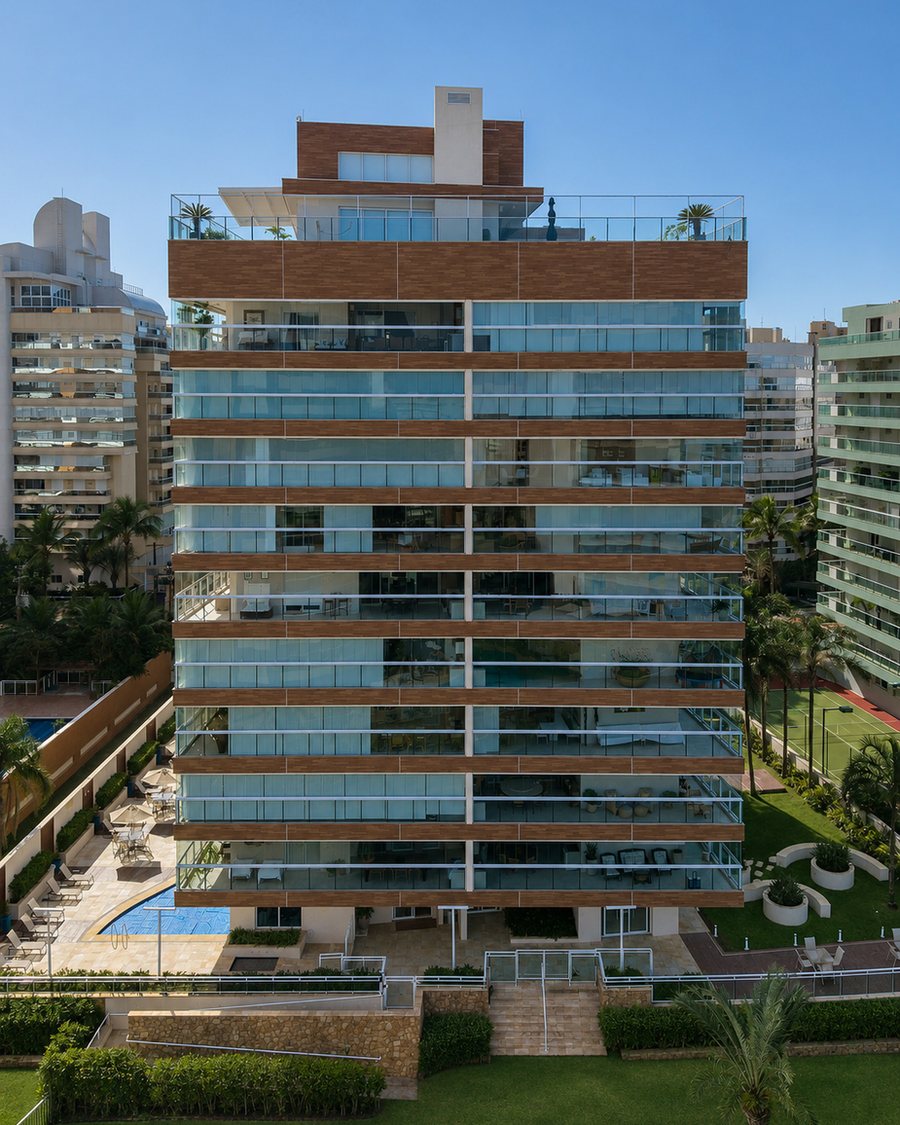 Fachada do Edifício Biarritz, Módulo 08, Riviera de São Lourenço, Bertioga