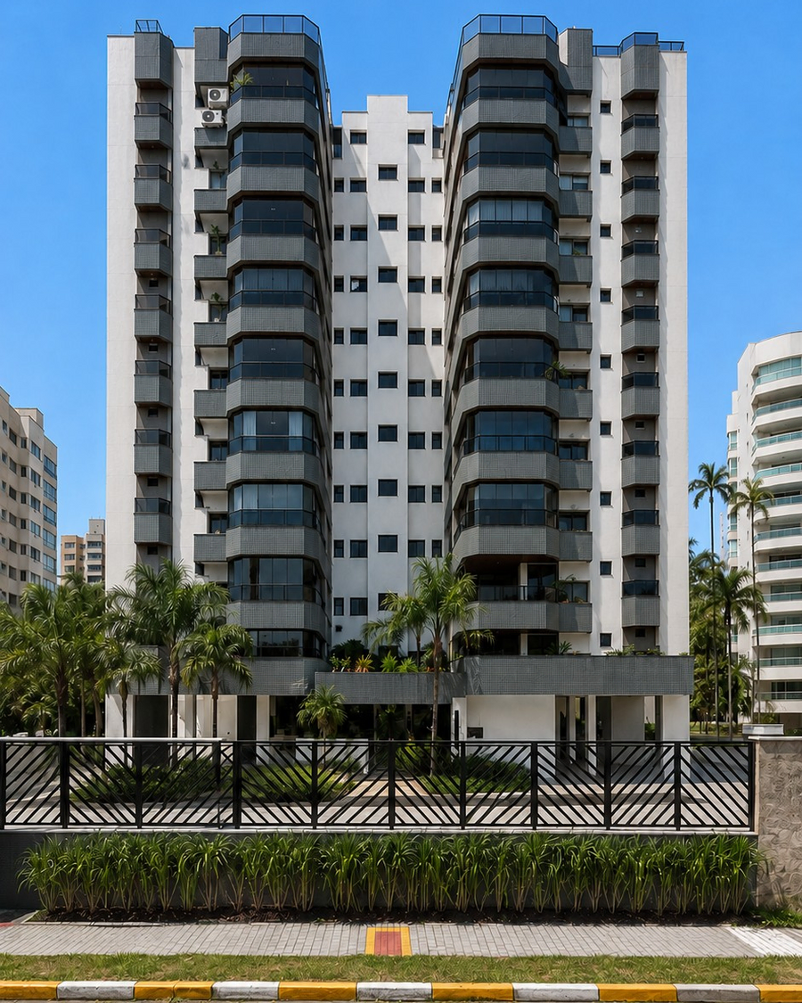 Fachada do Edifício Mediterrane, Módulo 03, Riviera de São Lourenço, Bertioga