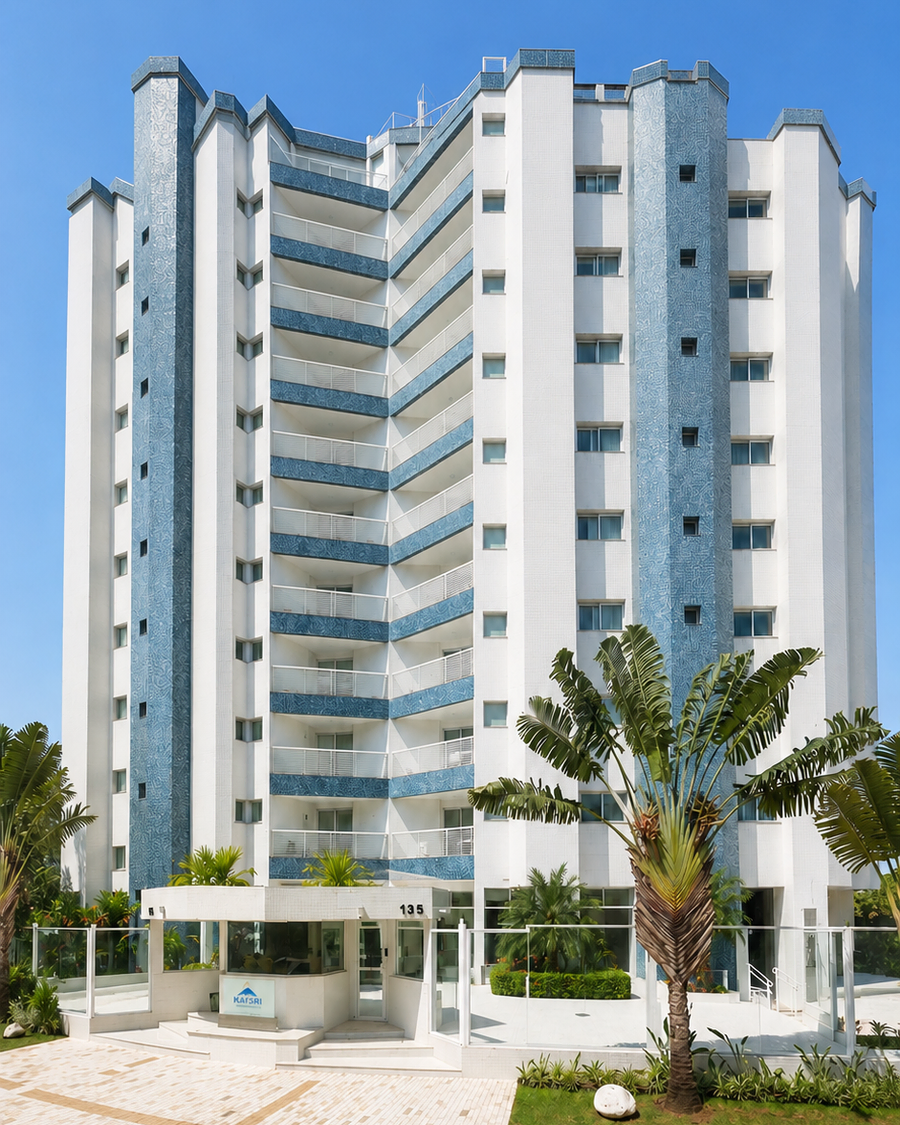 Fachada do Edifício Riviera Inn Residence, Módulo 03, Riviera de São Lourenço, Bertioga