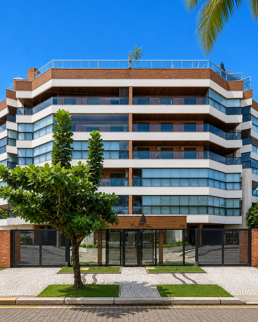 Fachada do Edifício Veleiros, Módulo 04, Riviera de São Lourenço, Bertioga