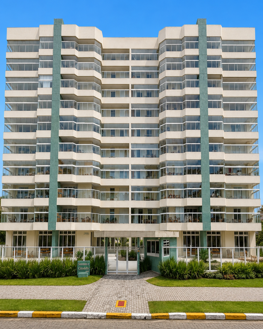Fachada do Edifício Sorrento e Cittadella, Módulo 03, Riviera de São Lourenço, Bertioga