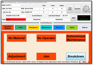 XL Bolt-on HMI down reasons button page
