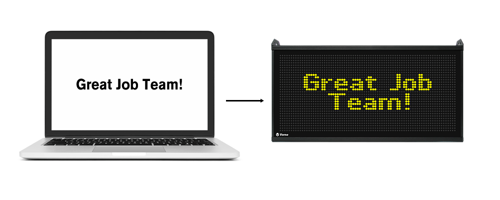 Create message on PC that displays on XL screen