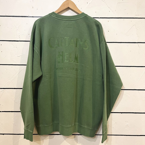 CAPTAINS HELM #PIGMENT DYE LOGO CREW SWEAT | pippenstore