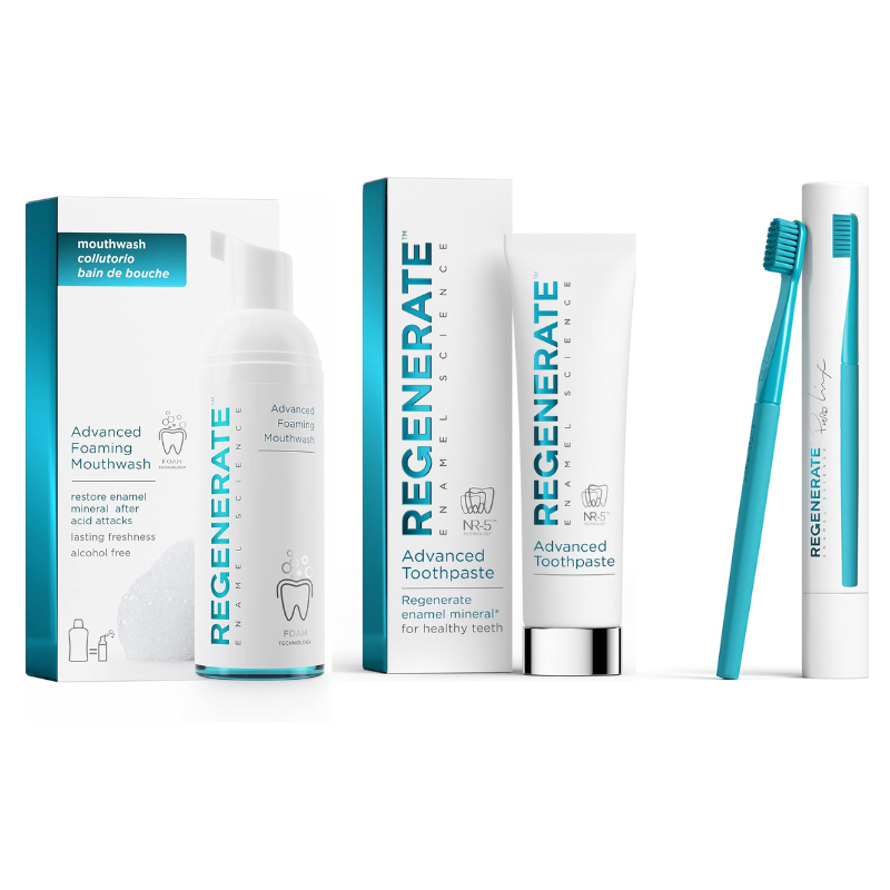 KIT REGENERATE DENTIFRICIO , MOUSSE COLLUTTORIO, SPAZZOLINO