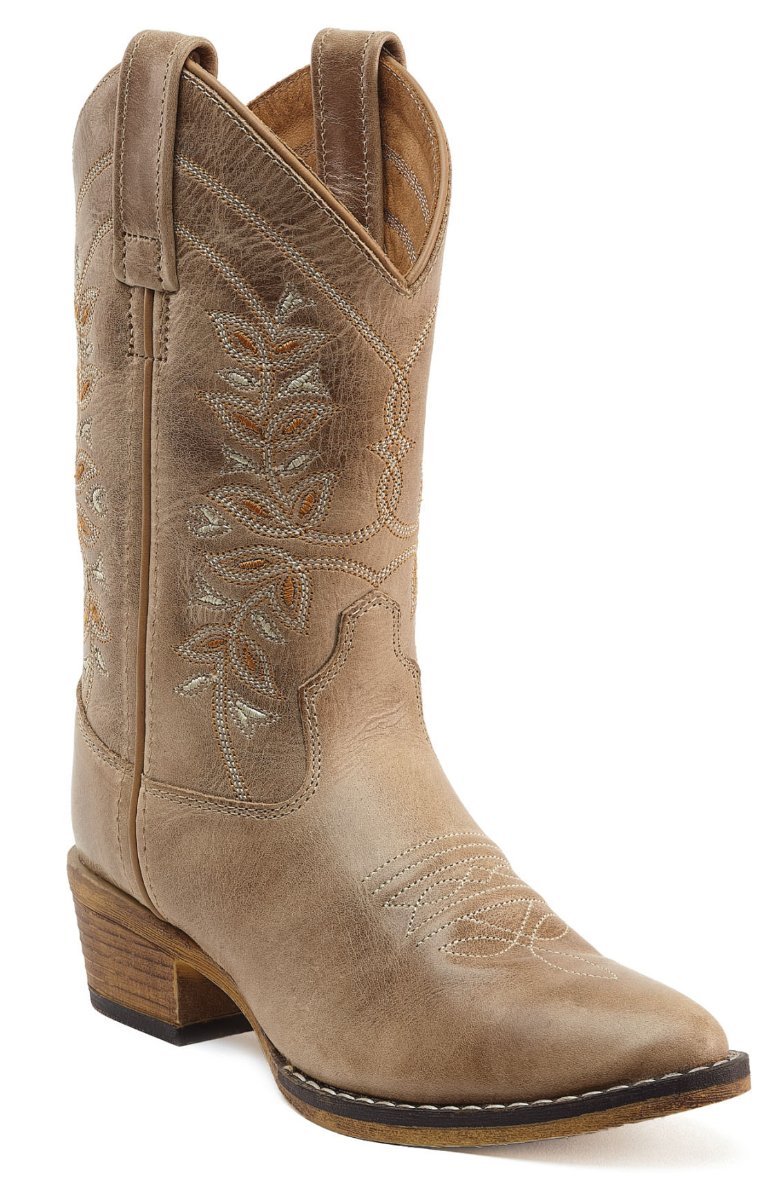 Kinder western laarzen / cowboy boots echt leder - cactus ivory