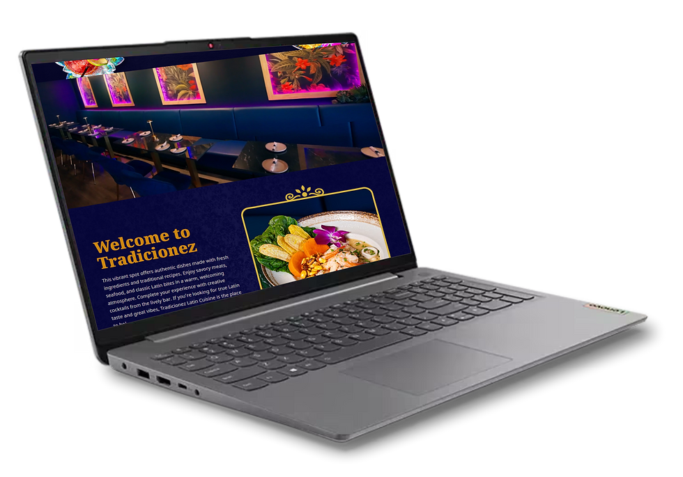 Laptop with webpage