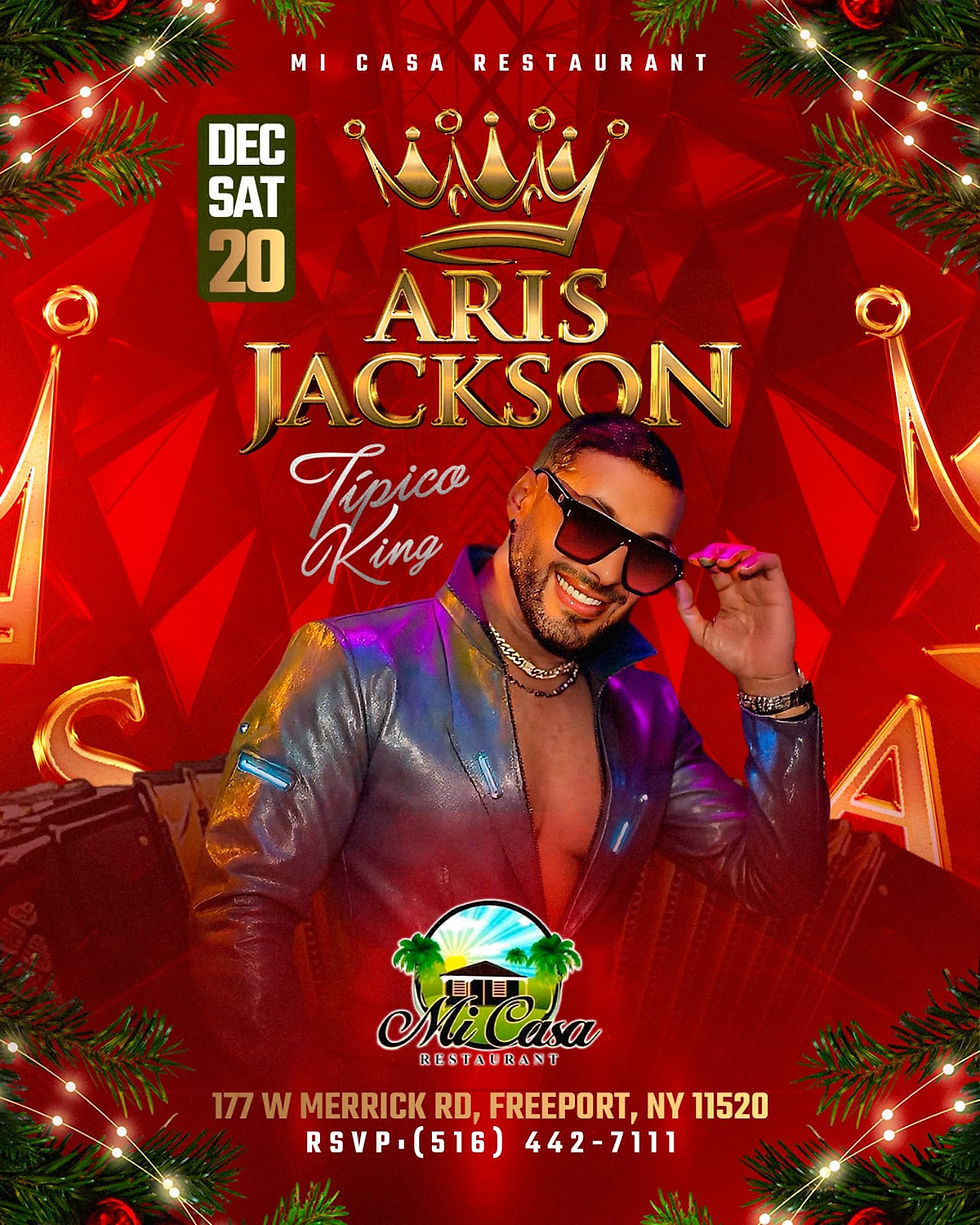 Aris Jackson, El Típico King, celebra la Navidad en Mi Casa. ¡Fiesta decembrina! 👑🎄