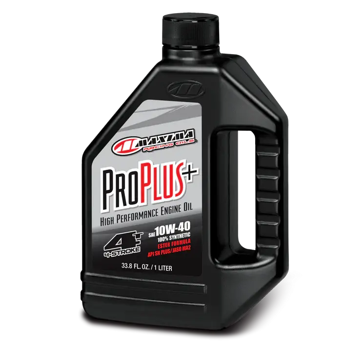 Maxima Pro Plus+ 10W-40 1L full synthetic 4-stroke motorcycle engine oil bottle