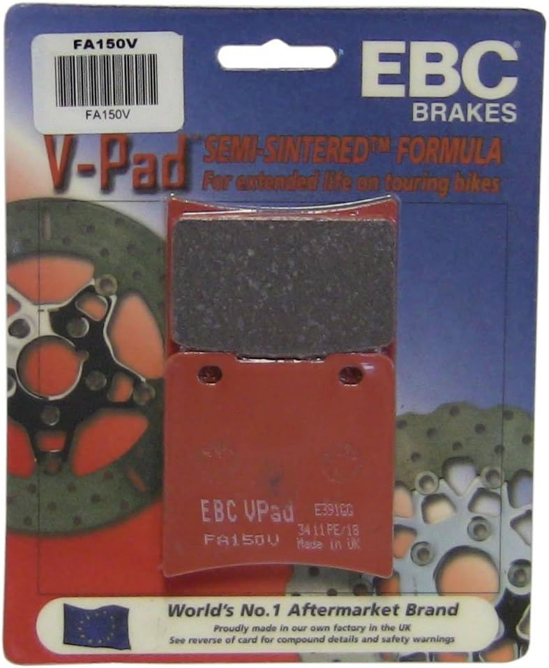 EBC FA150V organic V-Series disc brake pads – motorcycle replacement pads for Honda, Yamaha, Kawasaki, and Suzuki