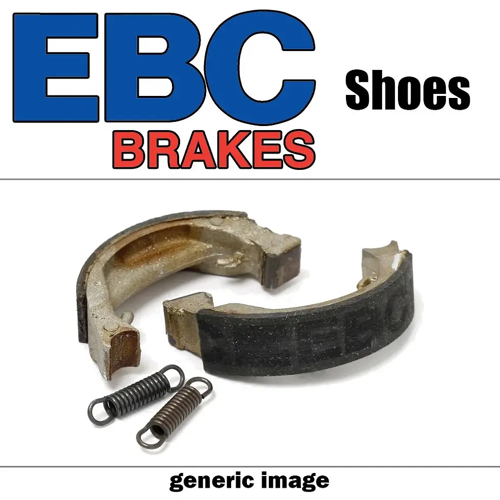 EBC 622G grooved brake shoes set with deep angled grooves for efficient water, dust, and mud evacuation in motorcycle and ATV